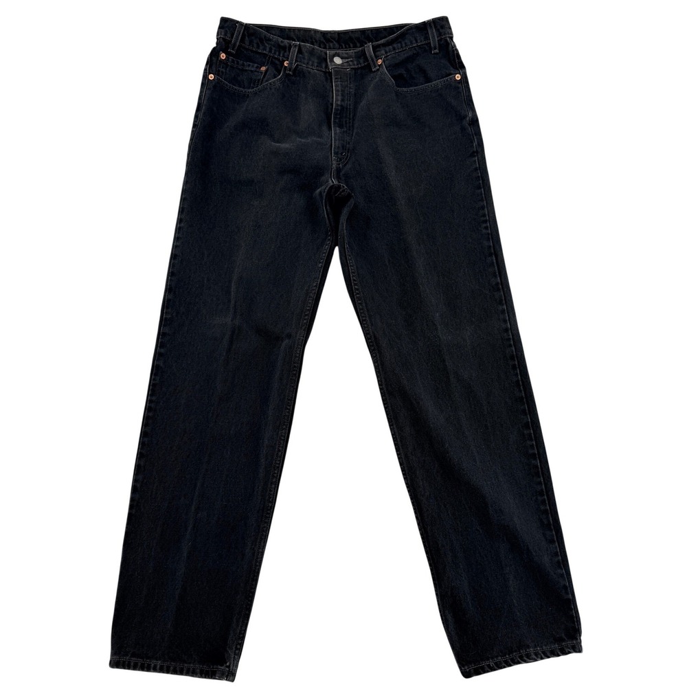 Levis 501 Original Fit Jeans Faded Black Straight Leg Denim Button Fly Men 34x33